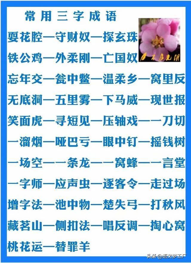 带三字的成语大全300例（三字成语145条言简意丰）(2)
