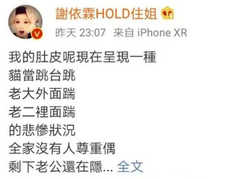 谢依霖近期个人采访（谢依霖深夜吐槽怀二胎状况）(2)