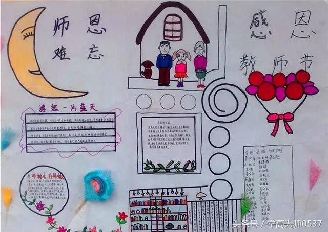 一年级手抄报教师节简单又漂亮（一年级小学生教师节主题手抄报）(1)