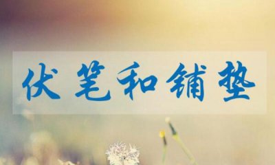 ​铺垫和伏笔的辨别，铺垫是为了热潮（伏笔是设下包裹反面抖启）