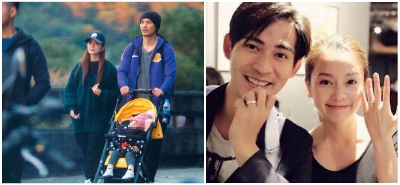周渝民一家三口首同框，仔仔左手推BB车，右手搂妻超温馨