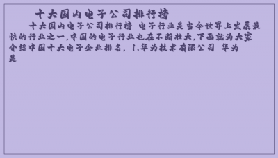 ​十大国内电子公司排行榜