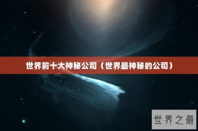 ​世界前十大神秘公司（世界最神秘的公司）
