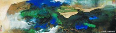 ​名画欣赏：张大千泼彩巨制《爱痕湖》