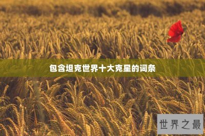 ​包含坦克世界十大克星的词条
