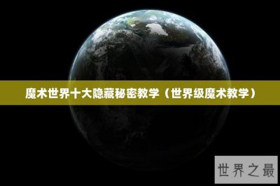 ​魔术世界十大隐藏秘密教学（世界级魔术教学）