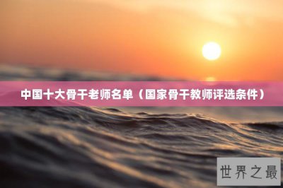 ​中国十大骨干老师名单（国家骨干教师评选条件）