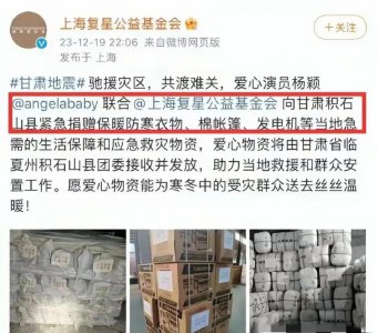 ​杨颖为甘肃捐款，目前没工作收入，满脸憔悴，网友质疑借机洗白？