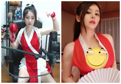 ​轩子巨2兔COS不知火舞直播ASMR，凑近胸口听心跳真会玩