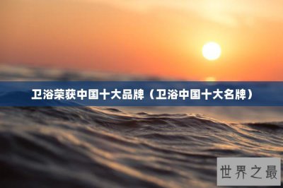 ​卫浴荣获中国十大品牌（卫浴中国十大名牌）