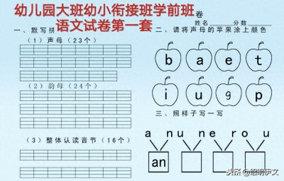 ​幼小衔接班、幼儿园大班、学前班语文测试卷汇总，孩子在玩中做