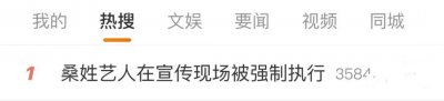​某桑姓艺人在宣传现场被强制执行(他说“给我一分钟时间，我筹集20万，不要拘