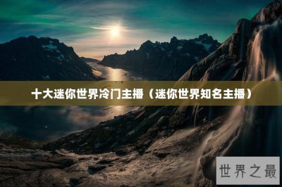 ​十大迷你世界冷门主播（迷你世界知名主播）
