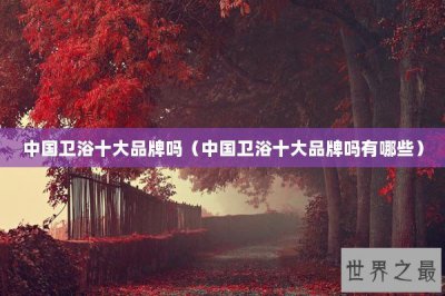 ​中国卫浴十大品牌吗（中国卫浴十大品牌吗有哪些）