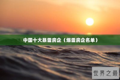 ​中国十大暴雷房企（爆雷房企名单）