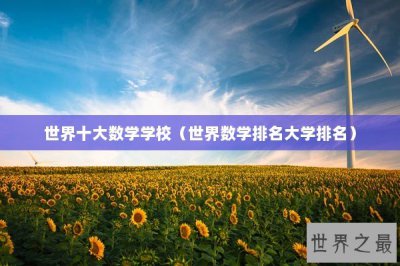 ​世界十大数学学校（世界数学排名大学排名）