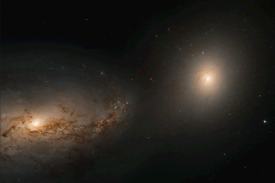 ​Arp 94：哈勃太空望远镜拍摄的两个一起跳舞的星系NGC 3227和NGC 3226