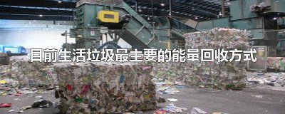 ​目前生活垃圾最主要的能量回收方式有 可回收垃圾的主要生活垃圾