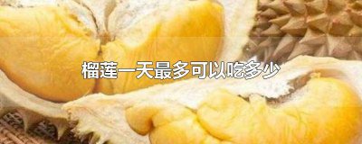 ​榴莲一天最多可以吃多少只 榴莲一天最多可以吃多少颗