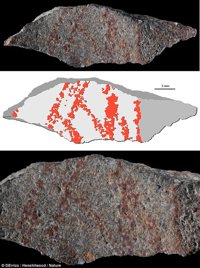 人类最早绘制的“画作”？南非布隆伯斯洞穴硅结砾岩上发现73000年前十字形图案