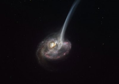 ​远古垂死星系“ID2299”与其他星系碰撞后每年泄漏相当于1万个太阳质量的气体