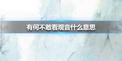 ​抖音有何不敢看观音什么意思