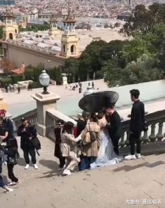 ​沈梦辰杜海涛巴塞罗那拍婚纱照，好事将近？海涛红唇PS过头了