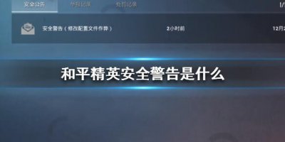 ​和平精英安全警告是什么