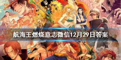 ​航海王燃烧意志微信12月29日答案