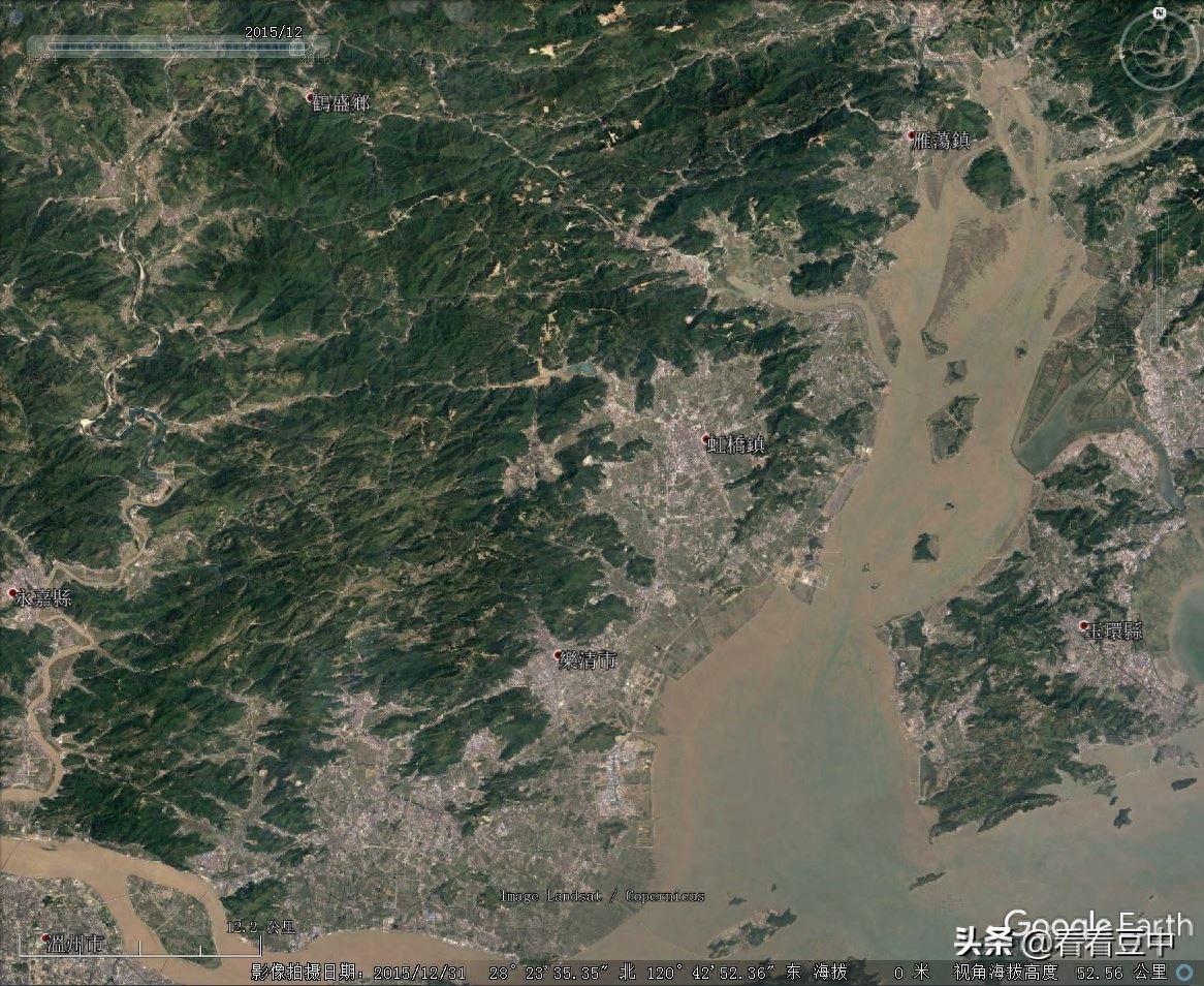 从卫星看浙江乐清市—全国综合实力百强县市系列21