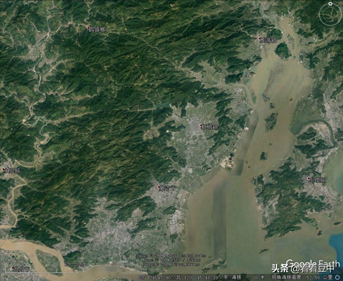 从卫星看浙江乐清市—全国综合实力百强县市系列21