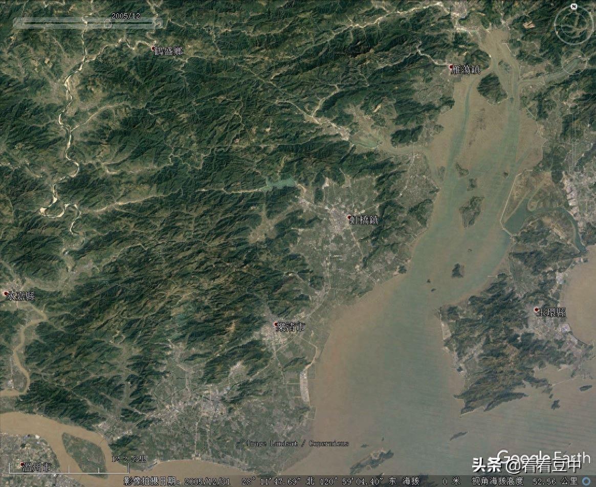 从卫星看浙江乐清市—全国综合实力百强县市系列21