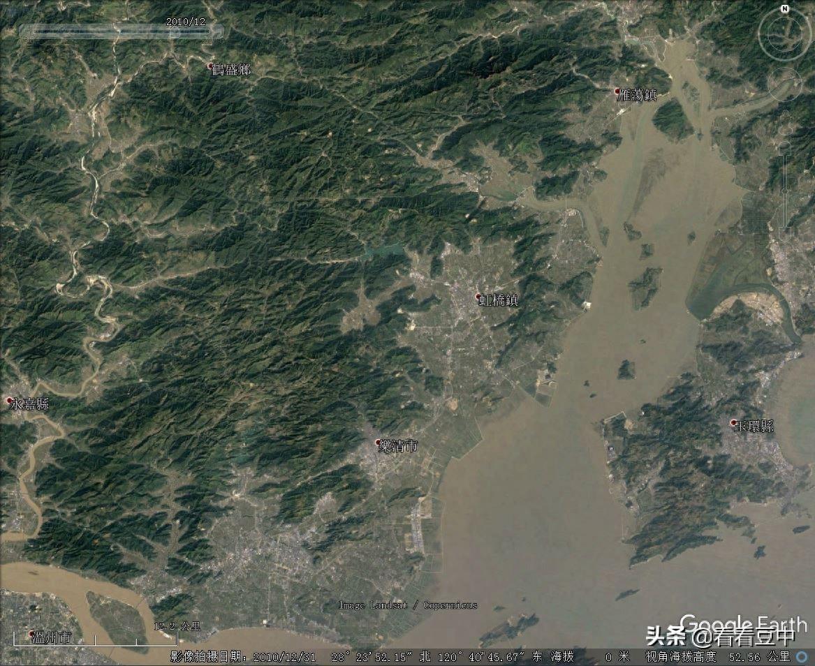 从卫星看浙江乐清市—全国综合实力百强县市系列21
