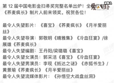 ​李现黄景瑜二人均被颁金扫帚将，二人演技有那么差吗？