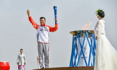 ​“二青会”圣火在西侯度遗址点燃