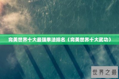 ​完美世界十大最强拳法排名（完美世界十大武功）