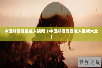 ​中国好哥哥最感人视频（中国好哥哥最感人视频大全）