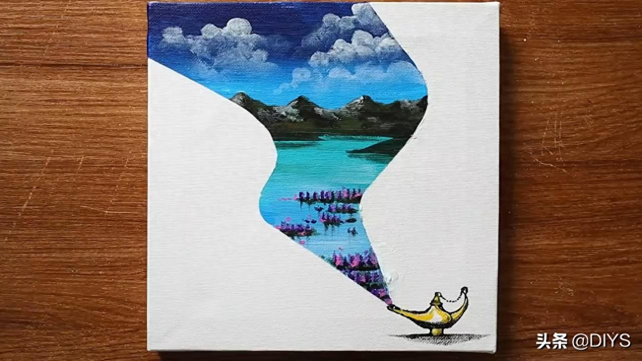 手工绘画作品，阿拉丁神灯的简单画法，创意十足