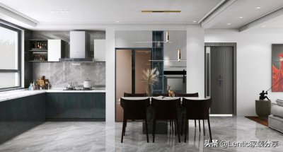​全屋定制家具颜色搭配效果图，定制家具用孔雀蓝颜色设计