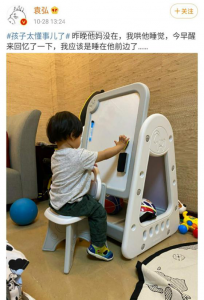 ​张歆艺不在家袁弘带娃！一岁半儿子身上灰不溜秋，网友：能搓出泥