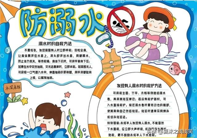 防溺水手抄报很好看的图（防溺水手抄报精选100张）(63)