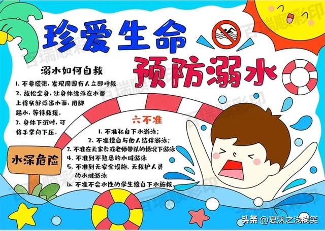防溺水手抄报很好看的图（防溺水手抄报精选100张）(3)