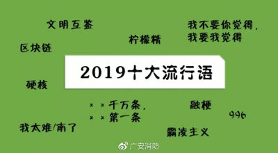 ​2019十大流行语出炉，消防蜀黍表示不服！