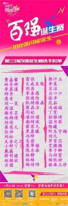 ​超级女声100强第三场嘉宾名单 Mars毒药黄汐源王曼玉个人资料微博