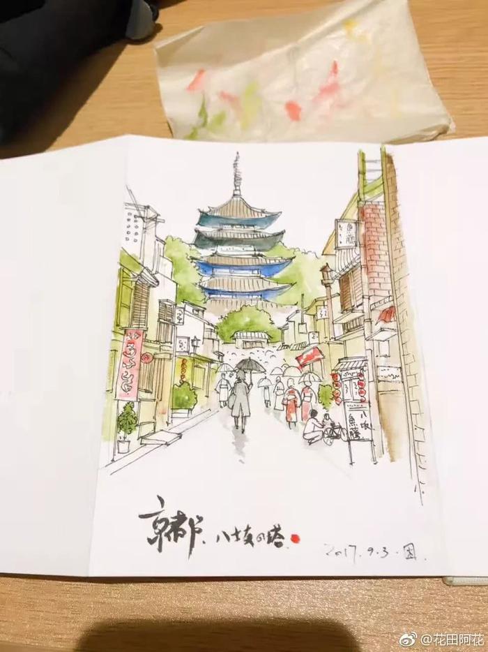 插画师花田阿花-社会印象插画《放学》作者