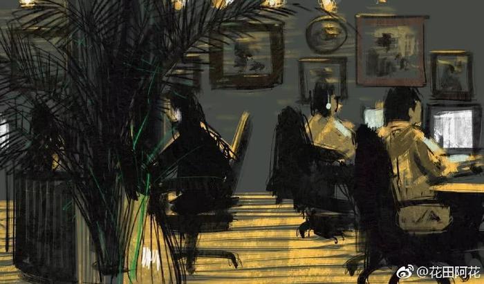 插画师花田阿花-社会印象插画《放学》作者