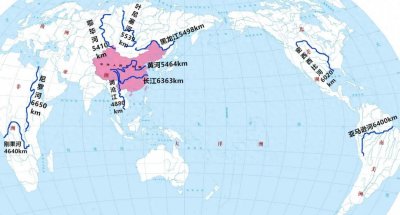 ​世界10大长河分布图，半数流经中国